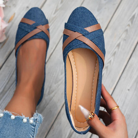 Niebieskie damskie buty wsuwane
