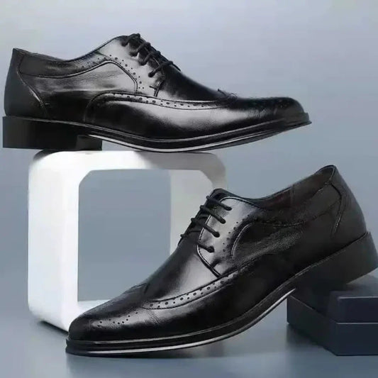 Męskie czarne sznurowane eleganckie buty